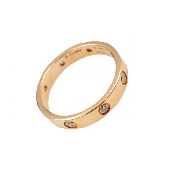BAGUE CARTIER LOVE OR 18K ET 8 DIAMANTS  4.65GR  T58 PETIT MODELE 4MM