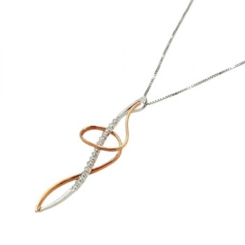 COLLIER OR BLANC 18K 4.49GR CHAINE 40 CM PENDENTIF 5 CM