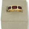 BAGUE POMELATO ICONICA FANCI OR 18CT ROSE T53  9.57GR 3 GRENAT +FACTURE