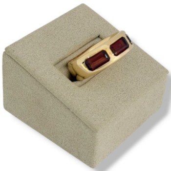 BAGUE POMELATO ICONICA FANCI OR 18CT ROSE T53  9.57GR 3 GRENAT +FACTURE