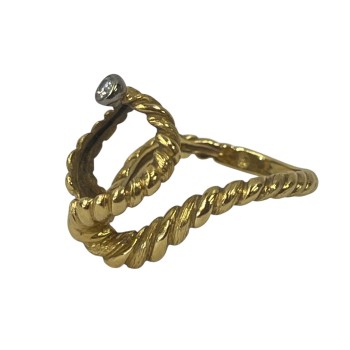 BAGUE GILBER ALBERT 18CTS 4G AVEC 1 DIAMANT ET BOITE ET BILLES