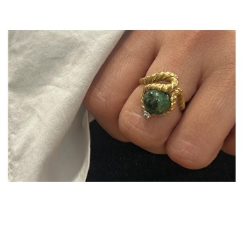 BAGUE GILBER ALBERT 18CTS 4G AVEC 1 DIAMANT ET BOITE ET BILLES