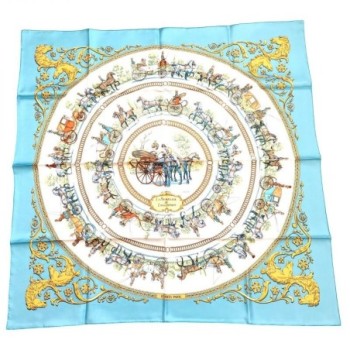 CARRE HERMES 90 PROMENADE DE LONGCHAMPS SOIE