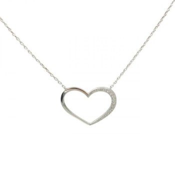 COLLIER ARGENT 925 GRAND COEUR LONGUEUR 40/42/44 CM