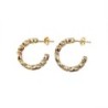 BOUCLES D'OREILLES PLAQUE OR MULTI PIERRES 2CM DE DIAMETRE