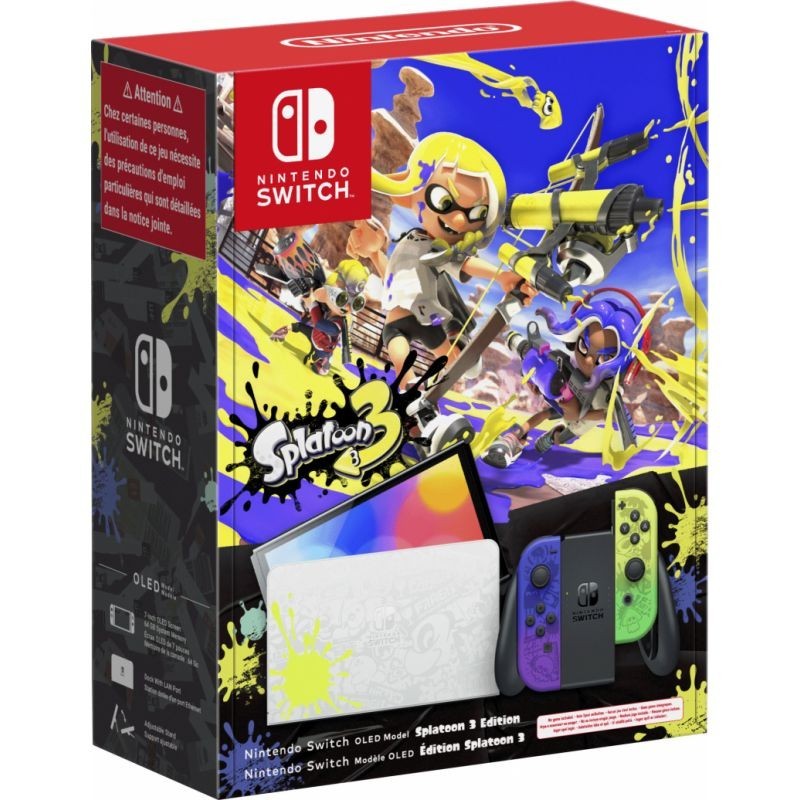 CONSOLE SWITCH OLED SPLATOON 3 EN BOITE SANS JEU