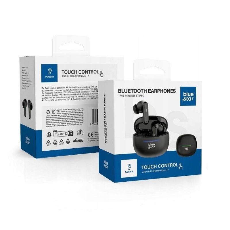 BLUE STAR TWS BLUETOOTH EARPHONES NOIR