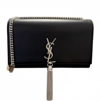 SAC A MAIN YVES SAINT LAURENT KATE TASSEL MEDIUM CUIR NOIR
