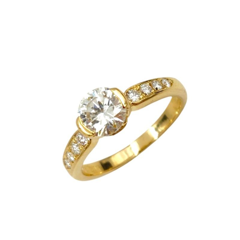 BAGUE OR 18K 3.04 GR DTS 0.80CT T 49