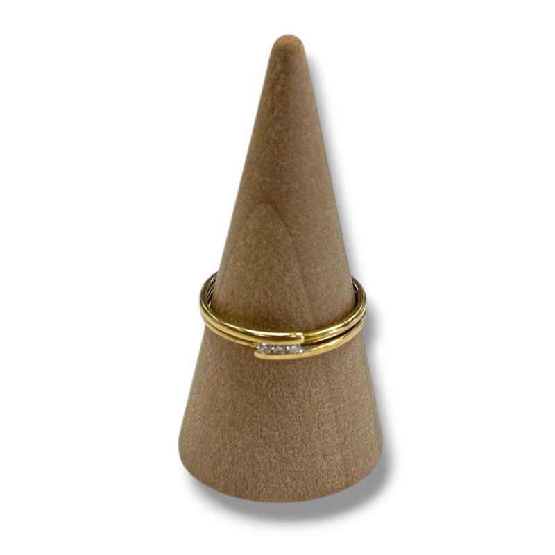 BAGUE OR JAUNE 18CT 1.34GRS 3 DIAMANTS T.53