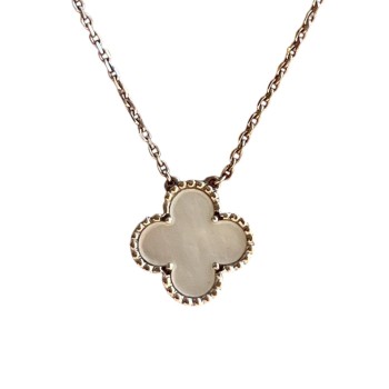 COLLIER VAN CLEEF & ARPELS ALHAMBRA OR BLANC ET NACRE VINTAGE