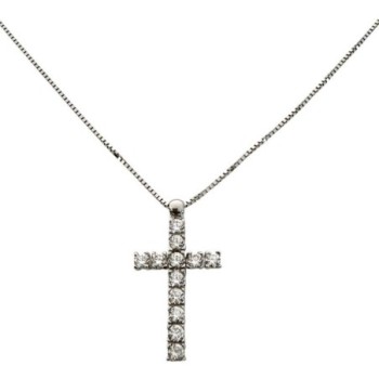 COLLIER OR BLANC + CROIX 18 CARATS - 3GRS