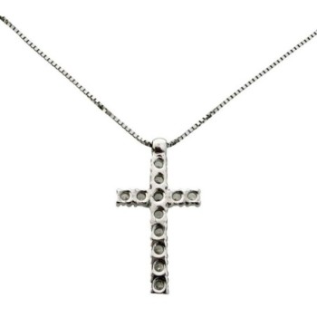 COLLIER OR BLANC + CROIX 18 CARATS - 3GRS