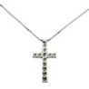 COLLIER OR BLANC + CROIX 18 CARATS - 3GRS