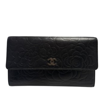 PORTEFEUILLE CHANEL RABAT NOIR CAMELIA
