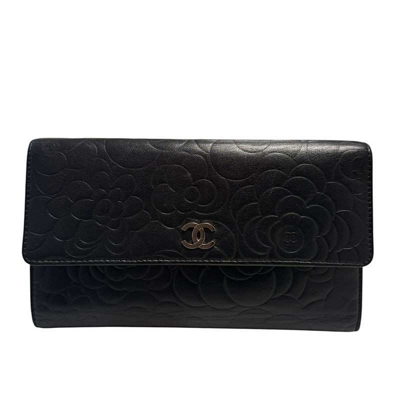 PORTEFEUILLE CHANEL RABAT NOIR CAMELIA