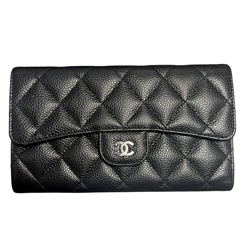 CHANEL PORTEFEUILLE CLASSIQUE RABAT CUIR GRAINE