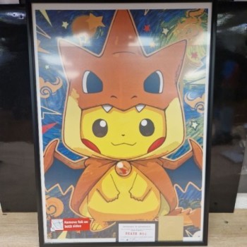CADRE POKEMON PIKACHU PONCHO DEATH NYC 45X32