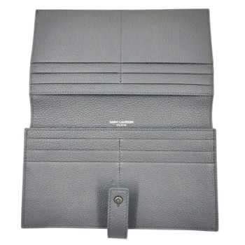PORTFEUILLE YSL  CUIR GRIS 19 X 11 X 2,5 CM