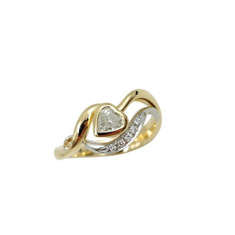 BAGUE OR JAUNE ET BLANC 18CT 5.06GR DTS T54