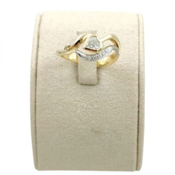 BAGUE OR JAUNE ET BLANC 18CT 5.06GR DTS T54