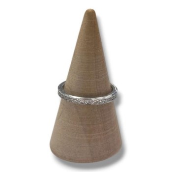 BAGUE OR BLANC 18CT 2.30GRS PIERRE SYNTH T51