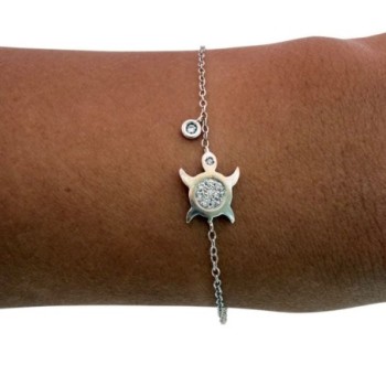 BRACELET OR 18CT OR BLANC ET DIAMANT TORTUE 2.10GR