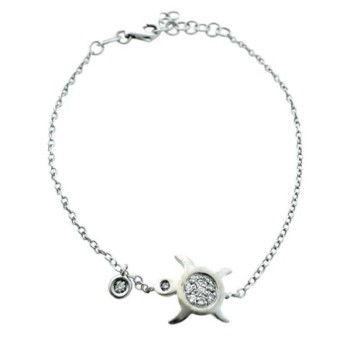 BRACELET OR 18CT OR BLANC ET DIAMANT TORTUE 2.10GR