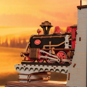 Rolife Century Train 3D Wooden DIY Miniature Bookend Kit