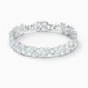 BRACELET DOUBLE SWAROVSKI TENNIS DELUXE SILVER TONE BRACELET 17CM