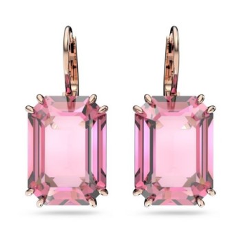SWAROVSKI MILLENIA DROP EARRINGS PINK OCTAGON-CUT JEWELLERY