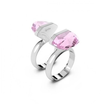 BAGUE DOUBLE SWAROVSKI LUCENT ANNEAU MAGNETIQUE ROSE T54