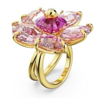 BAGUE SWAROVSKI FLORERE COCKTAIL FLEUR ROSE T54