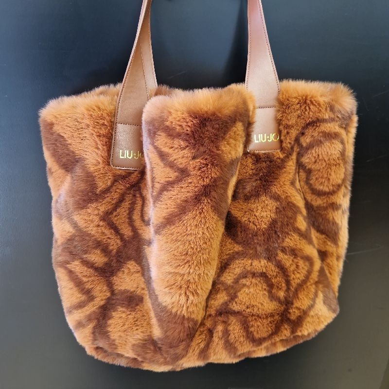 SAC A MAIN LIU JO FOURRURE SYNTHE MARRON