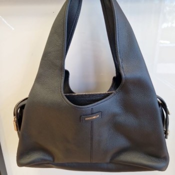 SAC A MAIN COCCINELLE BIANCA CUIR NOIR