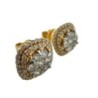 Boucles D'Oreilles Christian Or Jaune 18ct & Diamants 106 (1carat) H.SI Brillant 4.17Gr