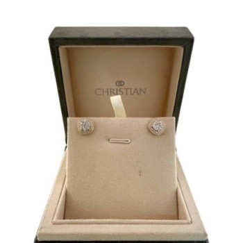 Boucles D'Oreilles Christian Or Jaune 18ct & Diamants 106 (1carat) H.SI Brillant 4.17Gr