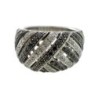 BAGUE OR BLANC 18CT 10.61GR & DIAMANTS BLANC ET NOIR