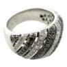 BAGUE OR BLANC 18CT 10.61GR & DIAMANTS BLANC ET NOIR