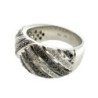 BAGUE OR BLANC 18CT 10.61GR & DIAMANTS BLANC ET NOIR