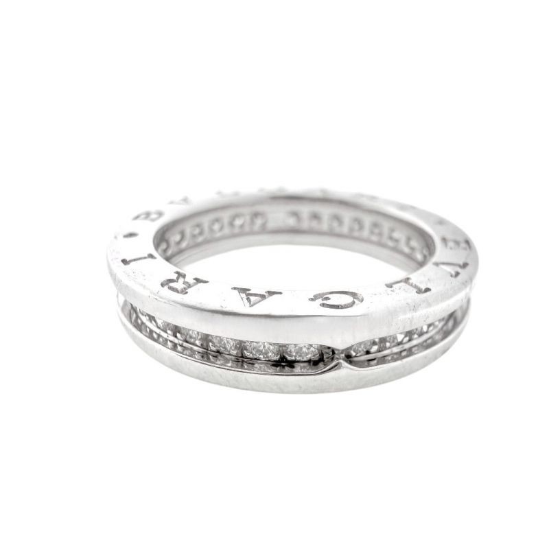 BAGUE BULGARI B.ZERO OR BLANC 18CT DIMANTS 7.43GR T53