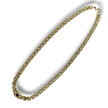 COLLIER OR JAUNE 18CT 20.61GRS SAHPIR DMTS 42.5X0.6CM