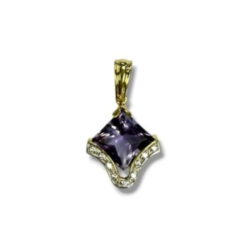 PENDENTIF OR 14CT (585) AMETHYSTE 4.90GRS 3X1.6CM