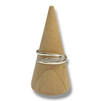 BAGUE OR BLANC 18CT DMNTS 1.84GRS T.53 + CERTIF