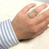DJULA BAGUE OR ROSE 750 + DIAMANTS 0.46CT 3.8GRS T55