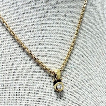 COLLIER OR JAUNE 750 + PENDENTIF DIAMANT 8.22GRS 42 CM