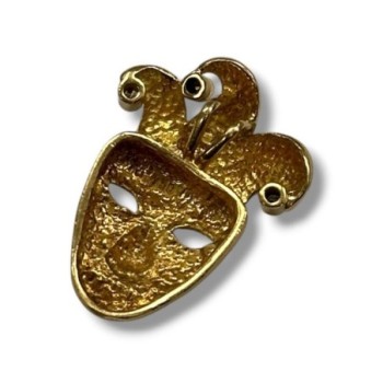 PENDENTIF MASQUE VENISE OR JAUNE 18CT 4.08GRS PIERRES