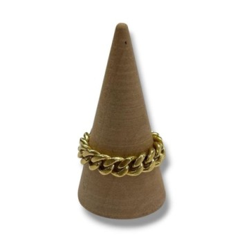 BAGUE MAILLE OR JAUNE BLANC 18CT 7.21GRS T56