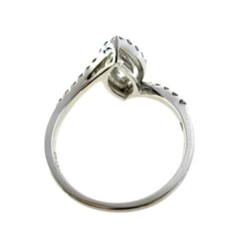 BAGUE OR BLANC 18CTS 1 DIAMNAT TAILLE MARQUISE