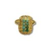 BAGUE OR JAUNE 18CT PIERRE VERTES 4.70GRS T52